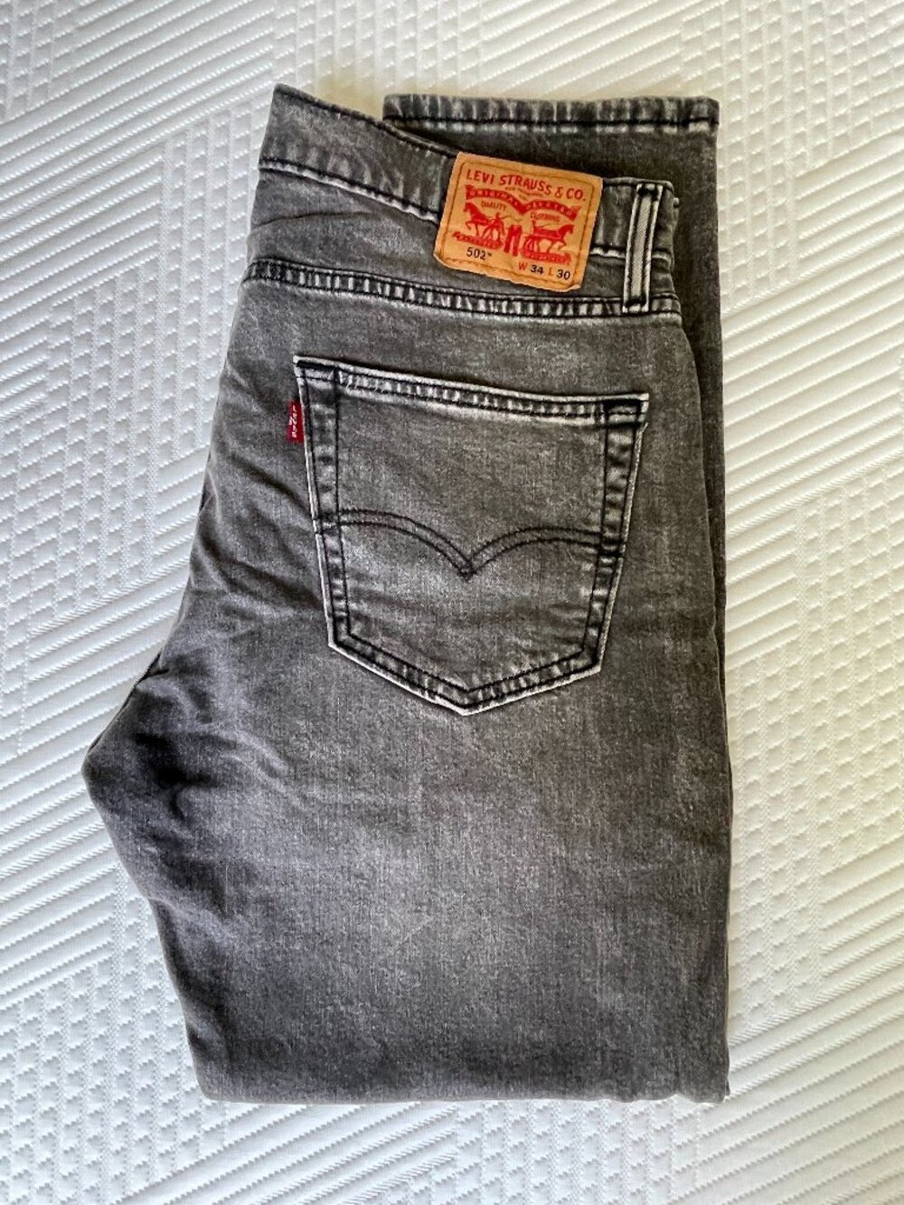 Levi's 502 Men's Taper Fit Jeans - 34x30 - Grey